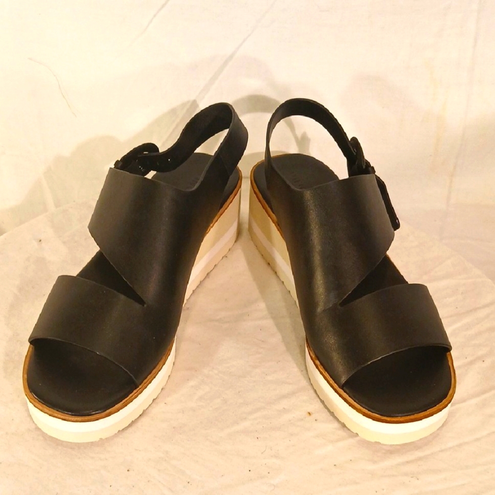 Vince Black and White Platform Sandals